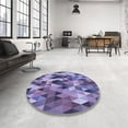 thumbnail image 3 of Ahgly Company Indoor Round Patterned Deep Periwinkle Purple Area Rugs, 7' Round, 3 of 6