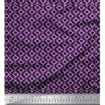 Soimoi Purple Moss Georgette Fabric Round Geometric Print Fabric by Yard 42 Inch Wide