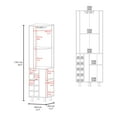 thumbnail image 3 of White Bar Cabinet With Built-in Wine Rack And Glass Holder - 17.7 Inches Wide For Convenient Storage Crisp Efficient, 3 of 3