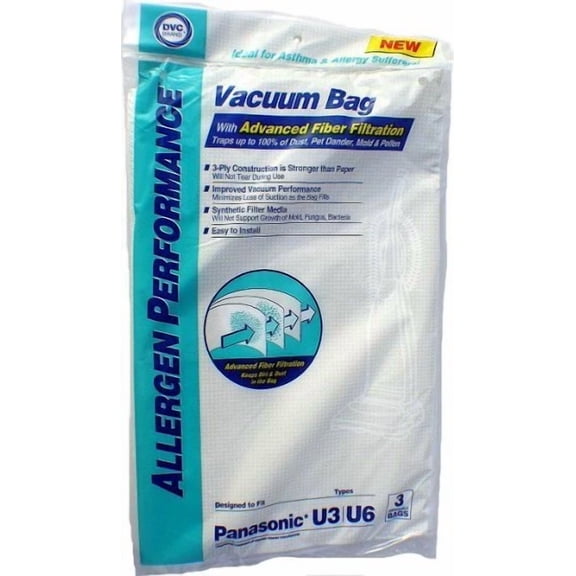 3 Bernina Type U Allergy Performance Cloth Vacuum Bags