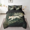 thumbnail image 2 of Homewish Magic Jungle Fox Bedding Comforter Set 7 Pieces, Chinese Anime Animal Full Bedding Set, Teens Kids Boys Girls Reversible Fitted Sheet Flat Sheet, Microfiber Bedroom Decor, 2 of 7