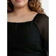 thumbnail image 4 of Terra & Sky Women's Plus Size Long Sleeve Babydoll Top, Sizes 0X-5X, 4 of 5