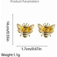 thumbnail image 6 of Dainty Honeybee Stud Earrings Sterling Silver Post Studs Cubic Zriconia Rhinestone Bee Insects Animal Cartilage Earrings for Women, 6 of 6