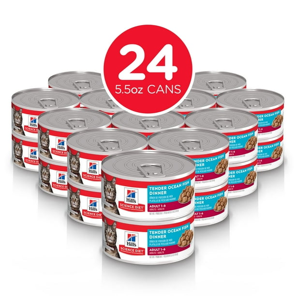 Hill's Science Diet Adult Canned Cat Food, Tender Ocean Fish Dinner, 5.
