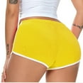 thumbnail image 4 of USSUMA Biker Shorts Women Solid Color Dolphin Pull-on Sexy Elastic Waist Compression Hip Lifting Gym Shorts High Waist Sports Delightful Shorts Loose Fit Womens Shorts for Go to School Yellow Xl, 4 of 6