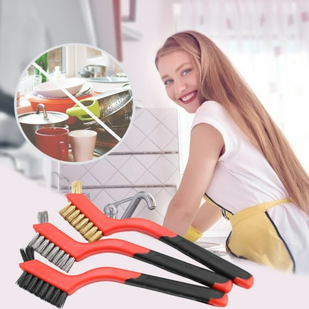 

Leylayray 7-inch Wire Brush Set With Curved Handle For Deep Cleaning Of Dirt Portable (Buy 2 Get 1 Free)