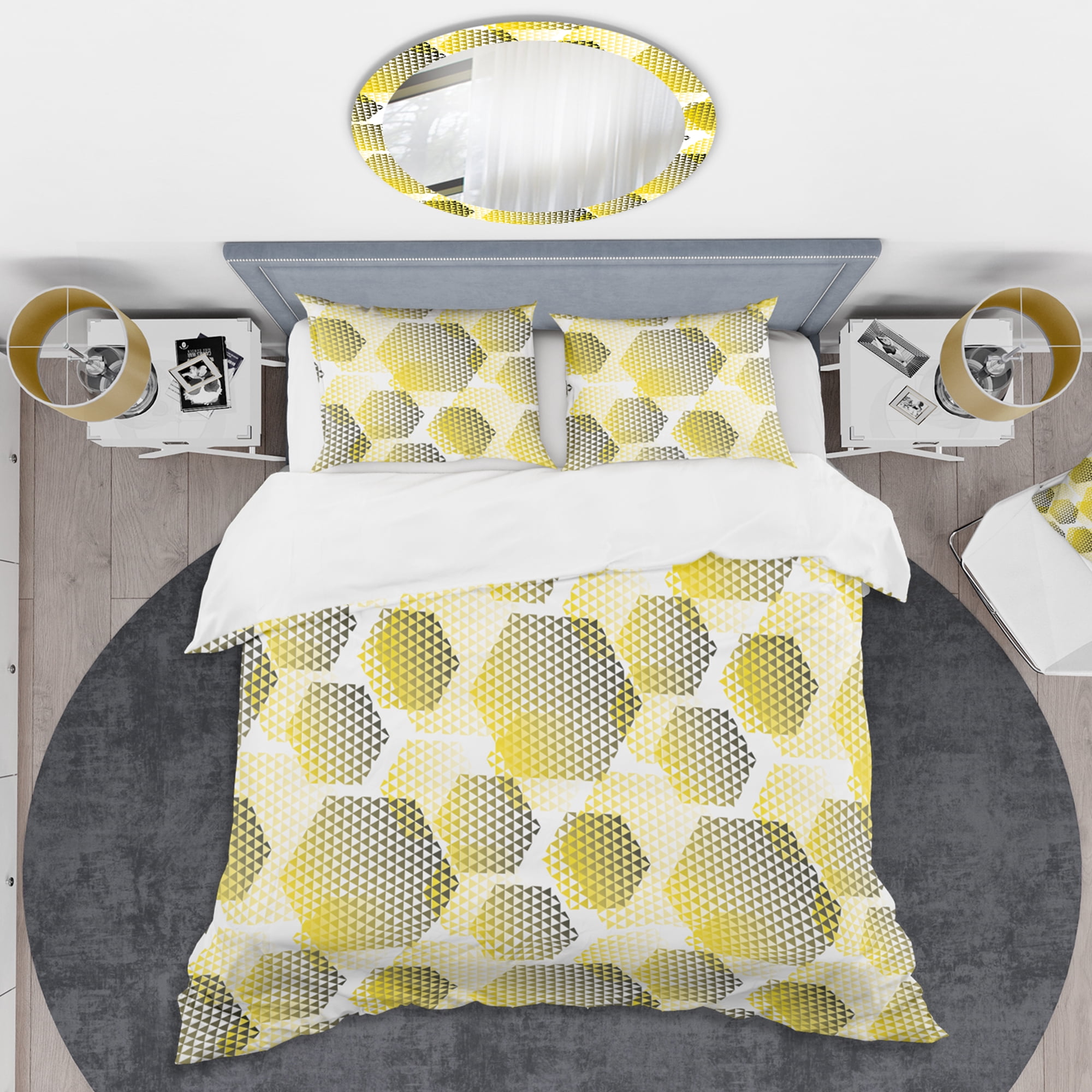 Designart 'Retro Hexagon Pattern XI' Mid-Century Modern Duvet Cover Set