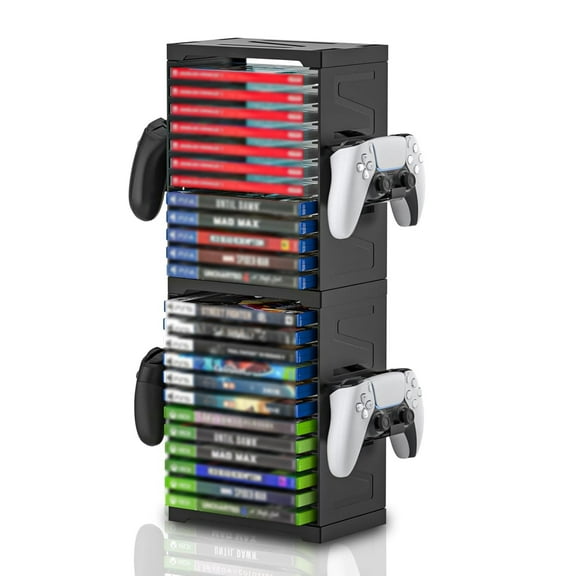 Video Game Storage Tower for PS5/Xbox/Switch Games with 24 Game Cartridge Slots-24 in 1