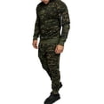 thumbnail image 3 of DYMADE Men Zippered Drawstring Hooded Camouflage Sports Long Sleeve Sweatshirt And Pants 2PCs Suit, 3 of 3