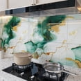 thumbnail image 2 of 10pcs Peel and Stick Tile Shower Waterproof Marble Tiles Wall Panels, 11.8"x11.8" Self-Adhesive Backsplash Tile, PVC Wall Panels Shower Tiles for Home Bathroom Green (Non Real Ceramic Tiles), 2 of 15