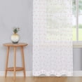 thumbnail image 6 of 2 Pcs Pompom Sheer Curtains, Grommet Top Jacquard Faux Linen Textured Voile Curtains, 6 of 9