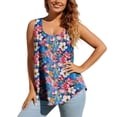 thumbnail image 2 of Aimik Women's Fashion Floral Print Plus Size Tank Top Casual Loose Comfortable Sleeveless Summer Tops for Ladies, 2 of 6