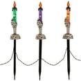 thumbnail image 2 of Northlight LED Lighted Skeleton Candle Halloween Decorations – 8.75' - Set of 6, 2 of 7