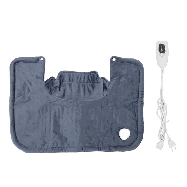 TICFOX Coussin Chauffant électrique, Châle Chauffant électrique pour Soulager la Douleur Au Cou Et Aux épaules, 6 Réglages De Chaleur, Gris Foncé, UE 220V