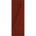 thumbnail image 5 of Ekena Millwork 21 1/2"W x 70"H True Fit PVC Four Board Joined Board-n-Batten Shutters w/Z-Bar, Pepper Red (Per Pair - Hardware Not Included), 5 of 8