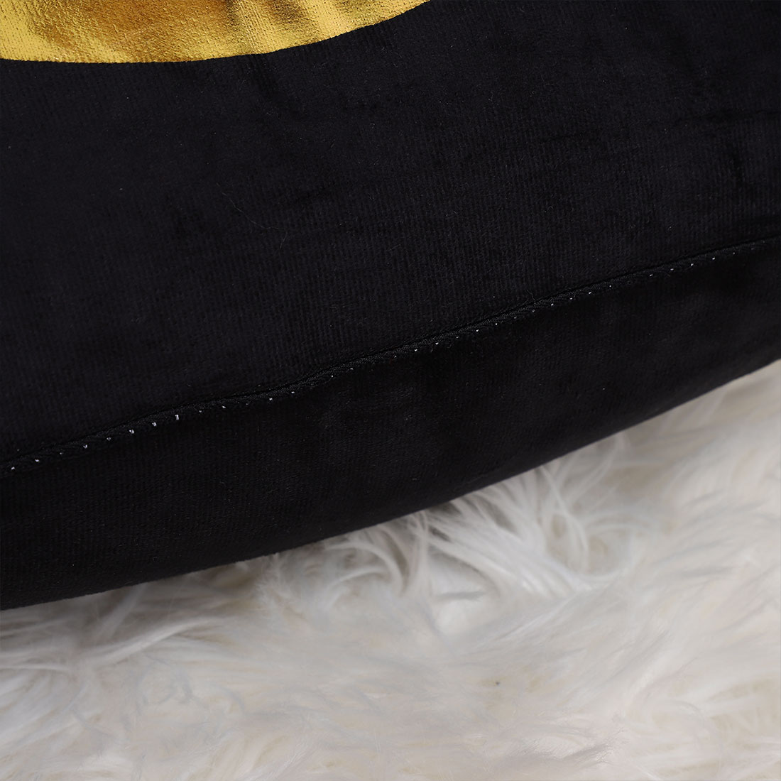 Unique Bargains Gold Foil Print Decorative Throw Pillow Cover 18" x 18" Black&Gold