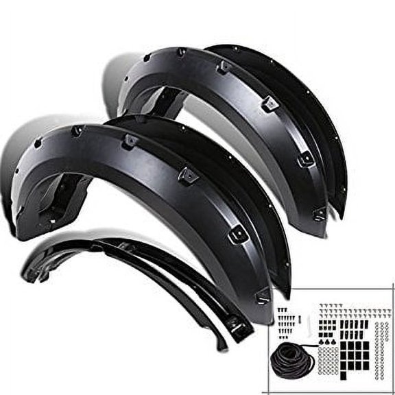 Ford F150 Pickup Pocket Rivet Style Black Wheel Fender Flares Cover