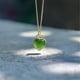 thumbnail image 3 of Collar de clavícula con cadena de plata de ley 925, regalo para mujer, colgante de corazón de jade verde de alta calidad para mujer, joyería, 3 of 5