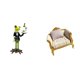 thumbnail image 1 of Escultura de camarero de rana con sofá en miniatura, figura creativa de animal y muebles de casa de muñecas para decoración y regalo DIY, 1 of 8