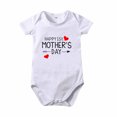 thumbnail image 2 of DPTALR Bambin Bébé Filles Garçons Manches Courtes Lettre Imprimée T-Shirt Combinaison Romper, 2 of 4