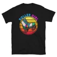 thumbnail image 1 of T-Shirt Unisexe Rétro de Patinage à Roulettes Fille Coucher de Soleil Patinage à Roulettes Années 80 Quad Patinage K561, P-5TG, 1 of 4