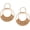 Brown - Round, variant on Raffia Hoop Earrings for Women Fun Boho Summer Beach Earrings Lightweight Handmade Straw Wicker Rattan Dangle Earrings Statement Geometric Round Drop Earrings