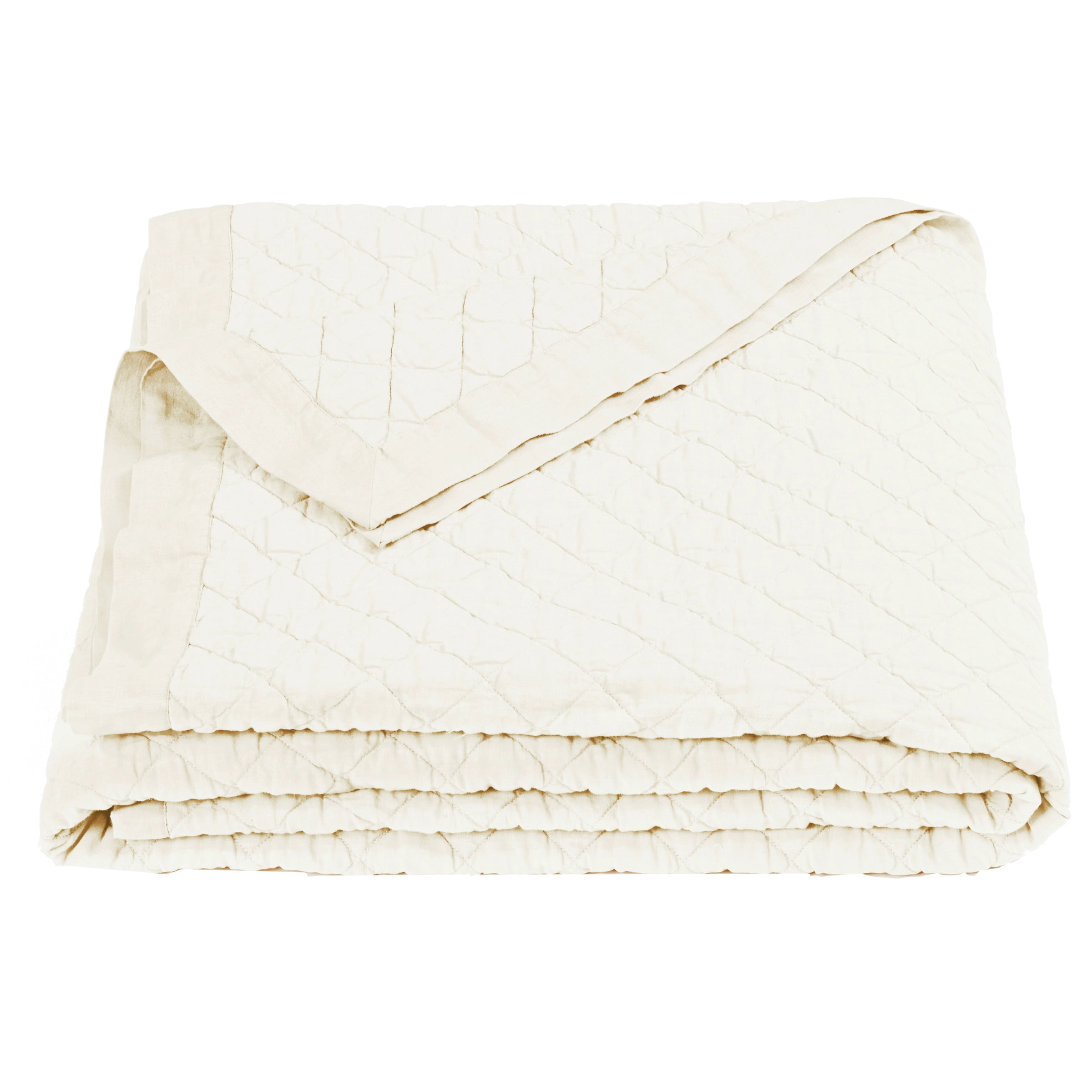 HiEnd Accents Diamond Pattern Cream Linen Quilt (Shams Not Included ...