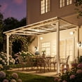 thumbnail image 5 of Leukture 10' x 10' Wall Mounted Lean to Metal Awnings with Sloped Roof Outdoor Patio Gazebo Awning for Backyard Deck White, 5 of 7