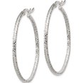 thumbnail image 2 of Sterling Silver Polished Diamond-Cut 2mm Round Hoop Earrings (41 X 41) Made In Mexico qe11484, 2 of 5