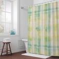 thumbnail image 5 of Yellow Green Plaid Fabric Shower Curtain Abstract Art Washable Shower Curtains for Bathroom, Waterproof Bath Curtain with Hooks Home Decor 36x72in, 5 of 8