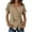 Khaki, variant on Casual Solid Color Lapel Lace Up Irregular Loose Short Sleeve T Shirt (no Component Label) Womens under Shirts Short Sleeves Packs