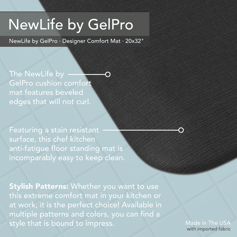 Newlife by GelPro 20 x 72 Designer Comfort Mat in Grasscloth Pecan