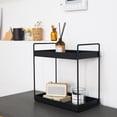 thumbnail image 4 of 2-Tier Standing Rack, KINGBERWI Bathroom Countertop Storage Shelf Cosmetic Organizer Holder Kitchen Spice Rack, Black, 4 of 7