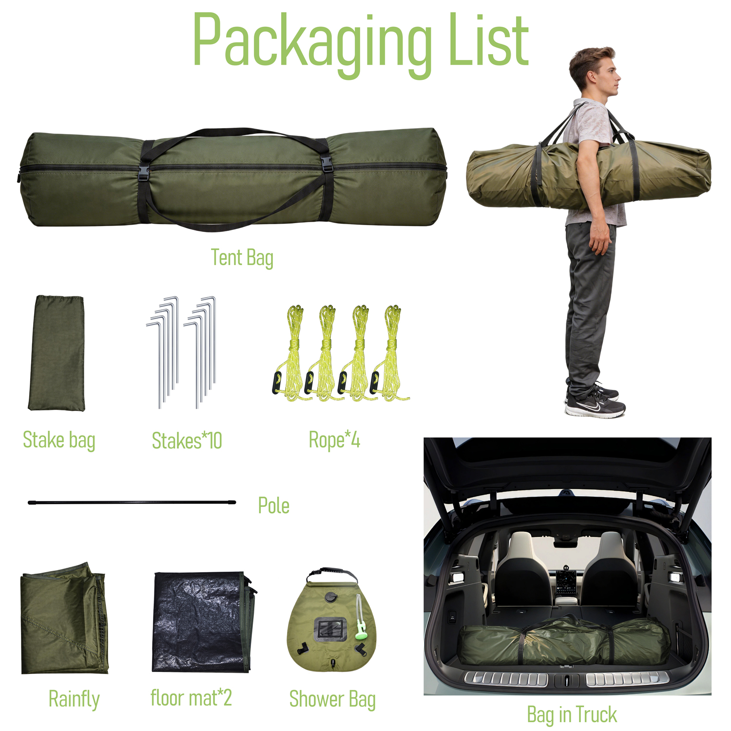 Carpa de ducha para acampar QUIETLEMON de 7.5 pies, carpa portátil de privacidad de 2 habitaciones con bolsa de ducha, baño y vestidor para exteriores, refugio instantáneo de apertura rápida para playa, campamento y senderismo 7