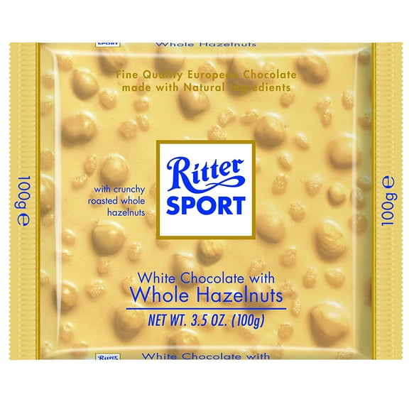 Ritter Sport White Whole Hazelnut 100 gr 10x | Total weight 1000 gr