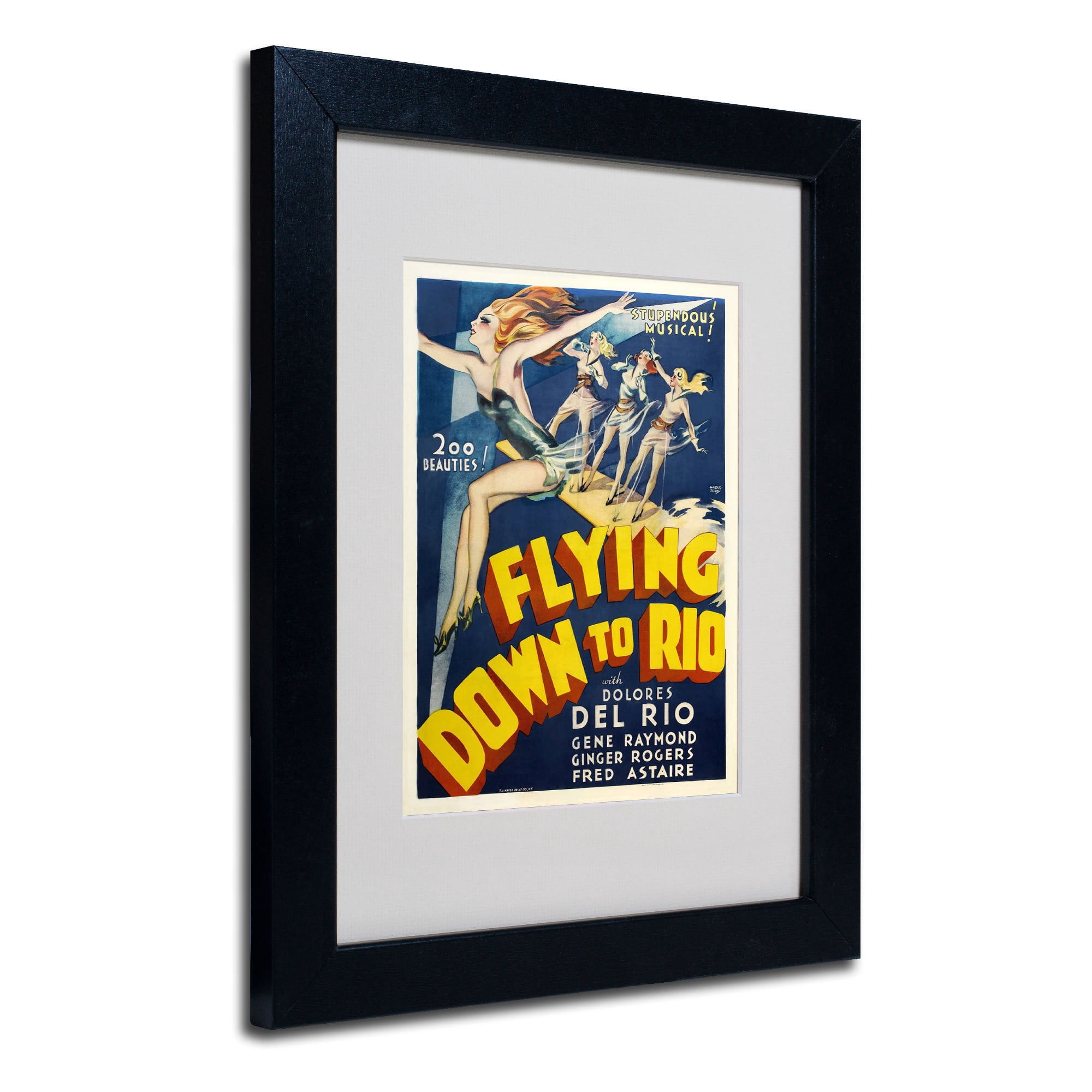 Trademark Fine Art "Flying Down to Rio" Matted Framed Art by Vintage Apple Collection, Wood Frame