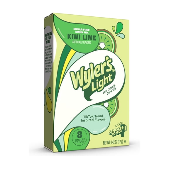 Wyler's Light Watertok Fun Flavor, Kiwi Lime, To Go Pack, 1 Flavor, 0.42 oz., 8 Count