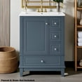 thumbnail image 3 of IVV 24" Bathroom Vanity Set with White Ceramic Sink, Freestanding Storage Cabinet with 3 Drawers, Storage Shelf, Soft-Closing Door, Modern Sink Cabinet for Small Bathrooms - Gray Blue, 3 of 10