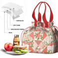 thumbnail image 4 of Pioneer Flower Floral Print Pattern Drawstring Lunch Bag Women - Drawstring Lunch Bag Insulated for Work Office - Stain-Resistant Large Lunchbags for Women with Multi-Pockets, 4 of 6