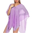 thumbnail image 6 of Hrsba Womens Summer Cover Up Solid Color Breathable Beach Sun Protection Cover Up Dress Casual Summer Tops for Women, 6 of 7