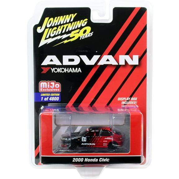 Johnny Lightning JLCP7214 2000 Honda Civic No.21 Advan Yokohama 50th Anniversary Limited Edition To 4 - 4800 Piece