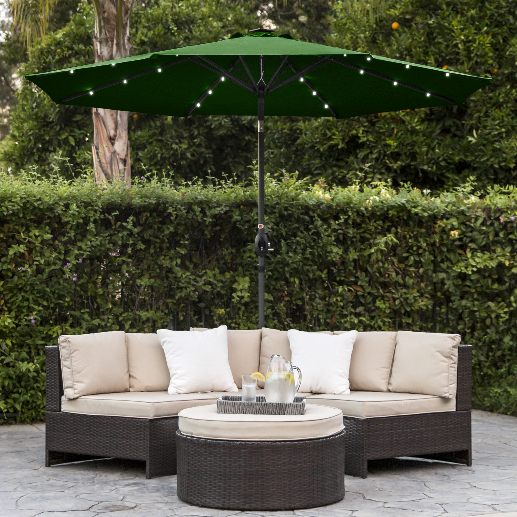 Best Choice Products 10ft Solar Led Market Patio Umbrella W Usb Charger Detachable Portable Power Bank Weather Resistant Canopy Easy Crank Tilt Adjustment Green Walmart Com Walmart Com