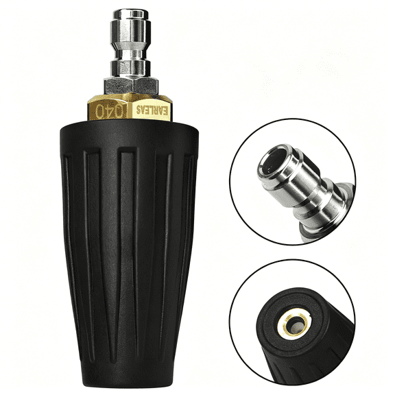 HIBIBUD Turbo Pressure Washer Nozzle 4500 PSI,1/4 Inch Quick Connect,360° Rotating Jet,Universal Heavy Duty Power Washer Tip for Deep Cleaning & Tough Grime | 4.0 GPM,4.0 Orifice
