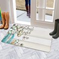 thumbnail image 5 of Retro Door Mat, 17 X 30 Inch Ink Flower Welcome Doormat Decorative Home Floor Mat, Non Slip Rubber Back and Strong Water Absorption for Outdoor Indoor Entrance Decor, 5 of 6