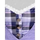 thumbnail image 4 of Camiseta a Cuadros de Talla Grande de Estampado de Flores Denim Rosegal Camisetas tallas grandes, 4 of 5