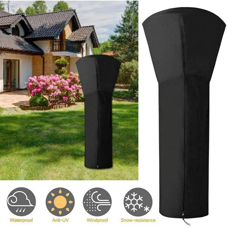 Patio Heater Covers with Zipper and Storage  Bag,Waterproof,Dustproof,Wind-Resistant,Sunlight-Resistant,Snow-Resistant,Black,89''  Height x 33 Dome x 19 Base : Patio, Lawn & Garden