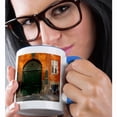 thumbnail image 2 of 3drose, Denmark. Copenhagen. Colorful Building with Bikes Parked Outside., 11oz Two-tone Blue Mug, 2 of 6
