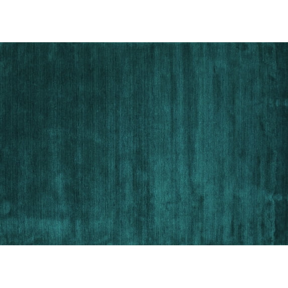 Ahgly Company Machine Washable Indoor Rectangle Abstract Turquoise Blue Contemporary Area Rugs, 6' x 9'