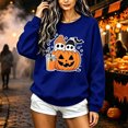thumbnail image 5 of BVOFAR Womens Halloween Sweatshirts Spooky Ghost Print Pullovers Fall Work Crewneck Long Sleeve Sweater Tops Halloween Costumes M, 5 of 6