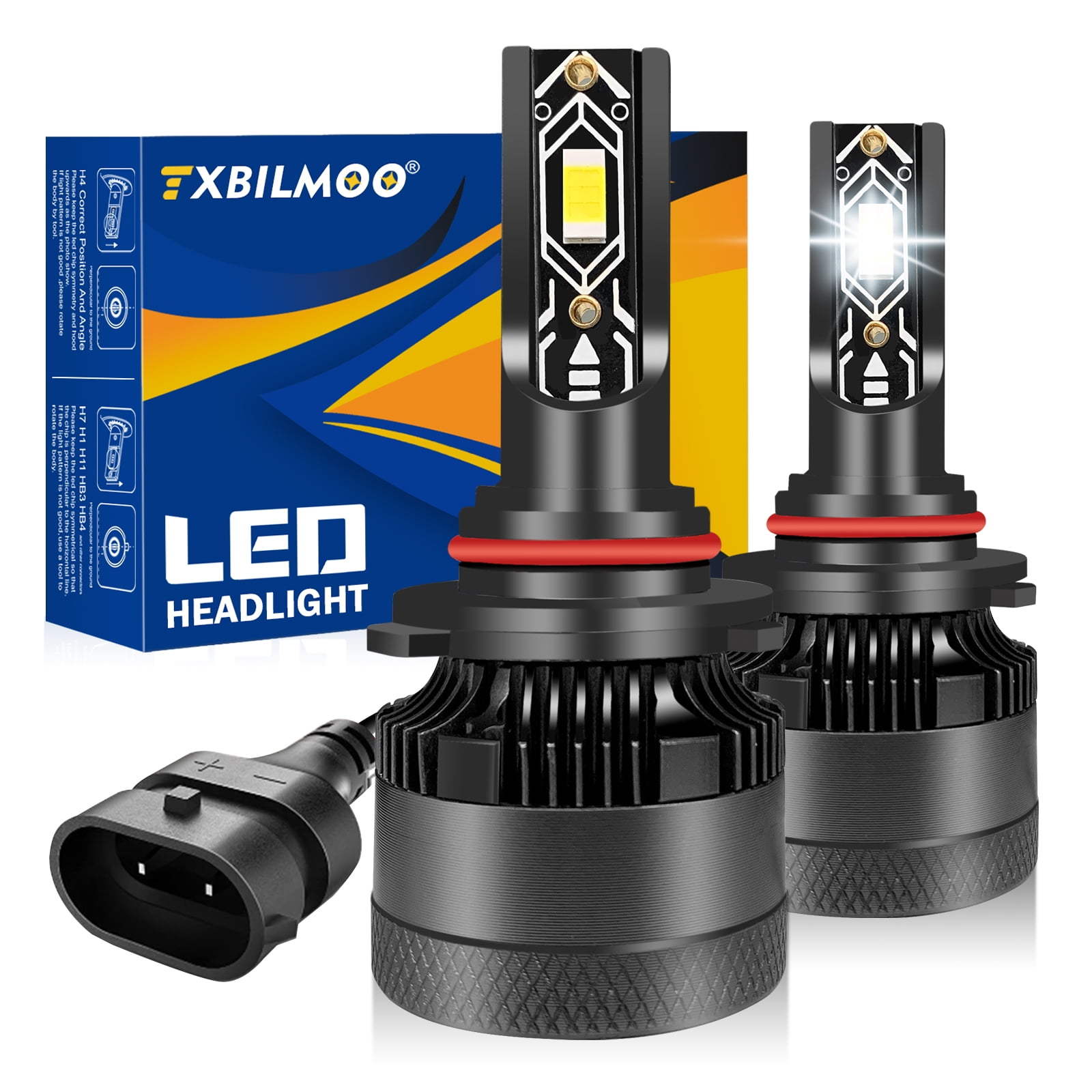 TXBILMOO 9005/HB3 LED Headlight Bulbs, 60W 18000 Lumens Super Bright